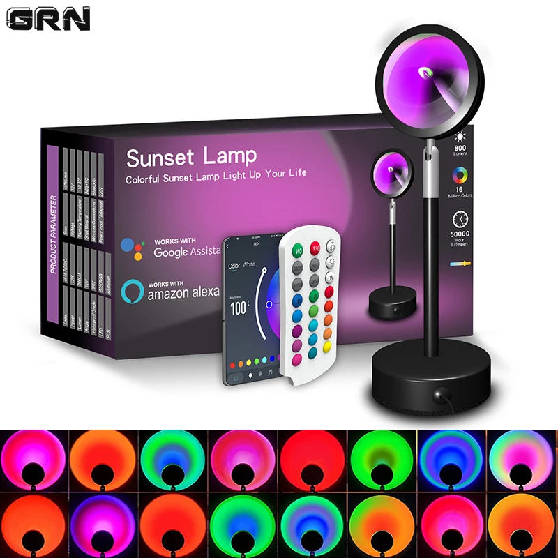 Smart Home Networking - Smart LED Sunset Lamp Colorful Changing