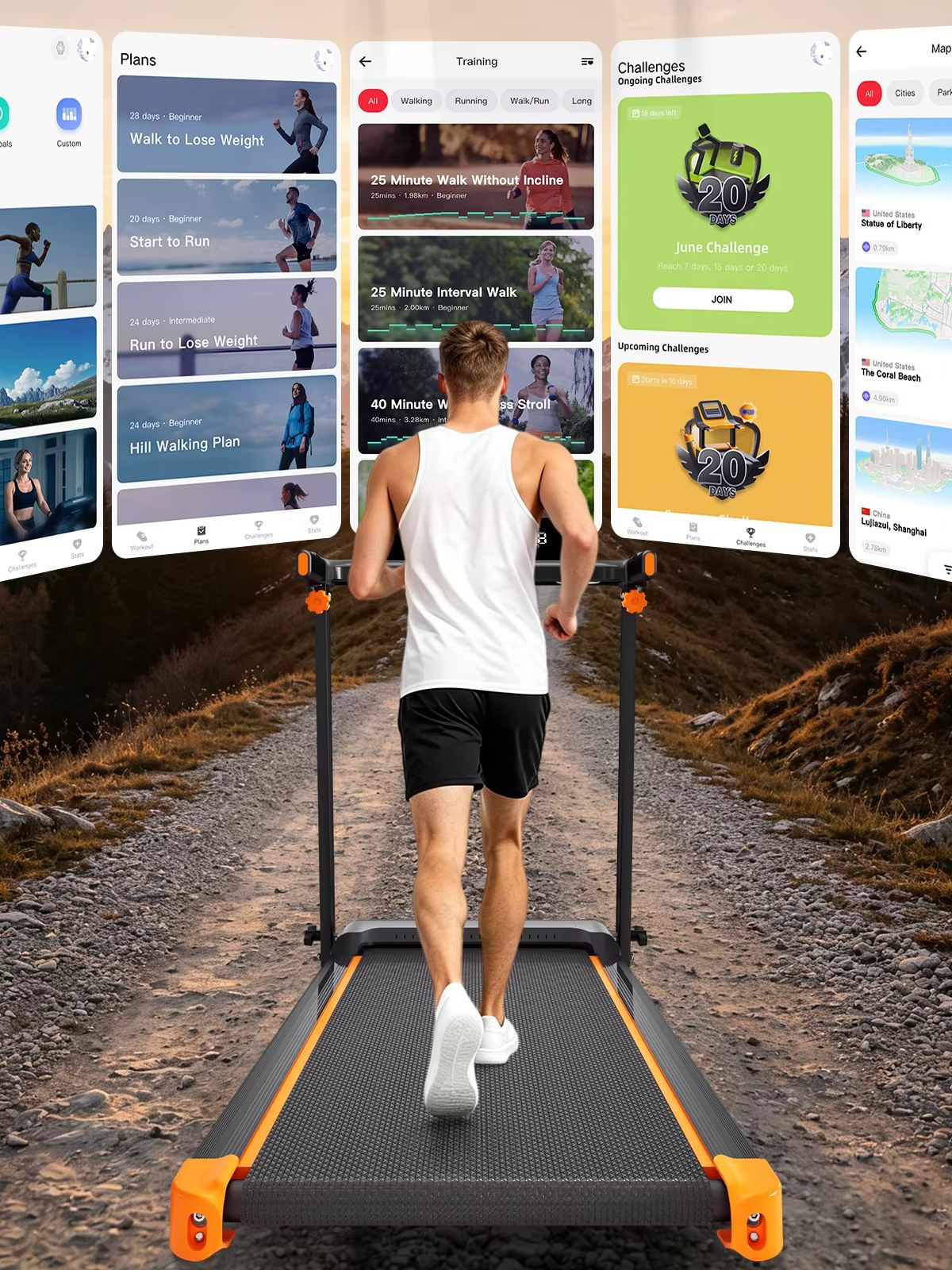 Smart Home Bone - Quiet 3-in-1 Foldable Walking Pad Treadmill