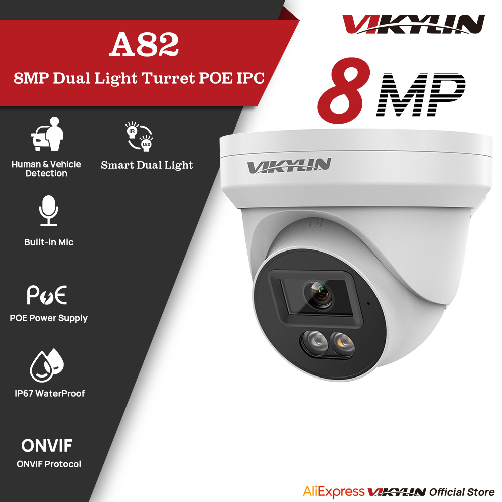 Smart Home Microsoft - VIKYLIN 8MP IP Security Camera Poe
