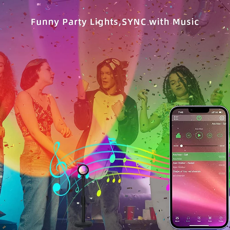 Smart LED Sunset Lamp Colorful - Smart Home Networking recension och pris