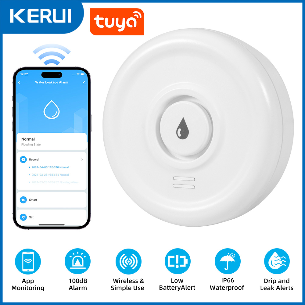 KERUI Tuya Smart Life WiFi Wat - Wifi Water Leak Detector recension och pris