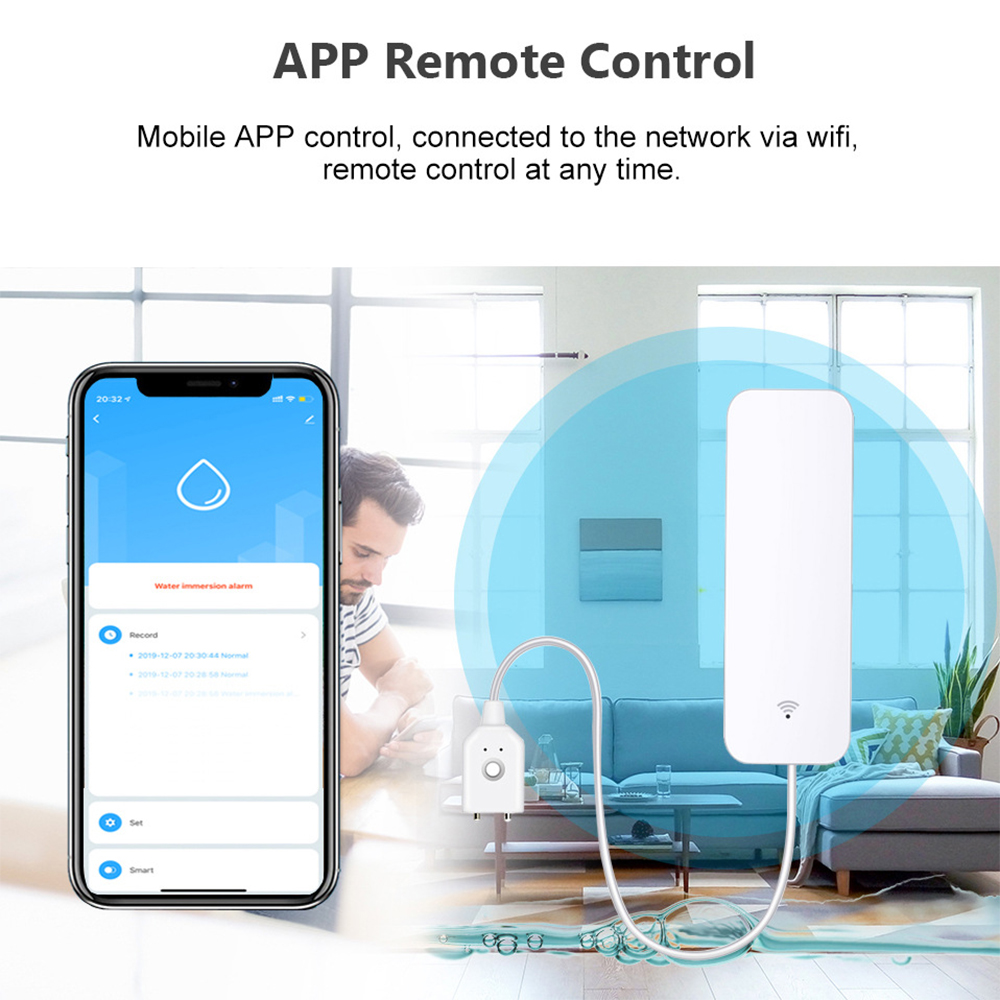 Tuya WiFi Water Leak Sensor, W - Wifi Water Leak Detector recension och pris