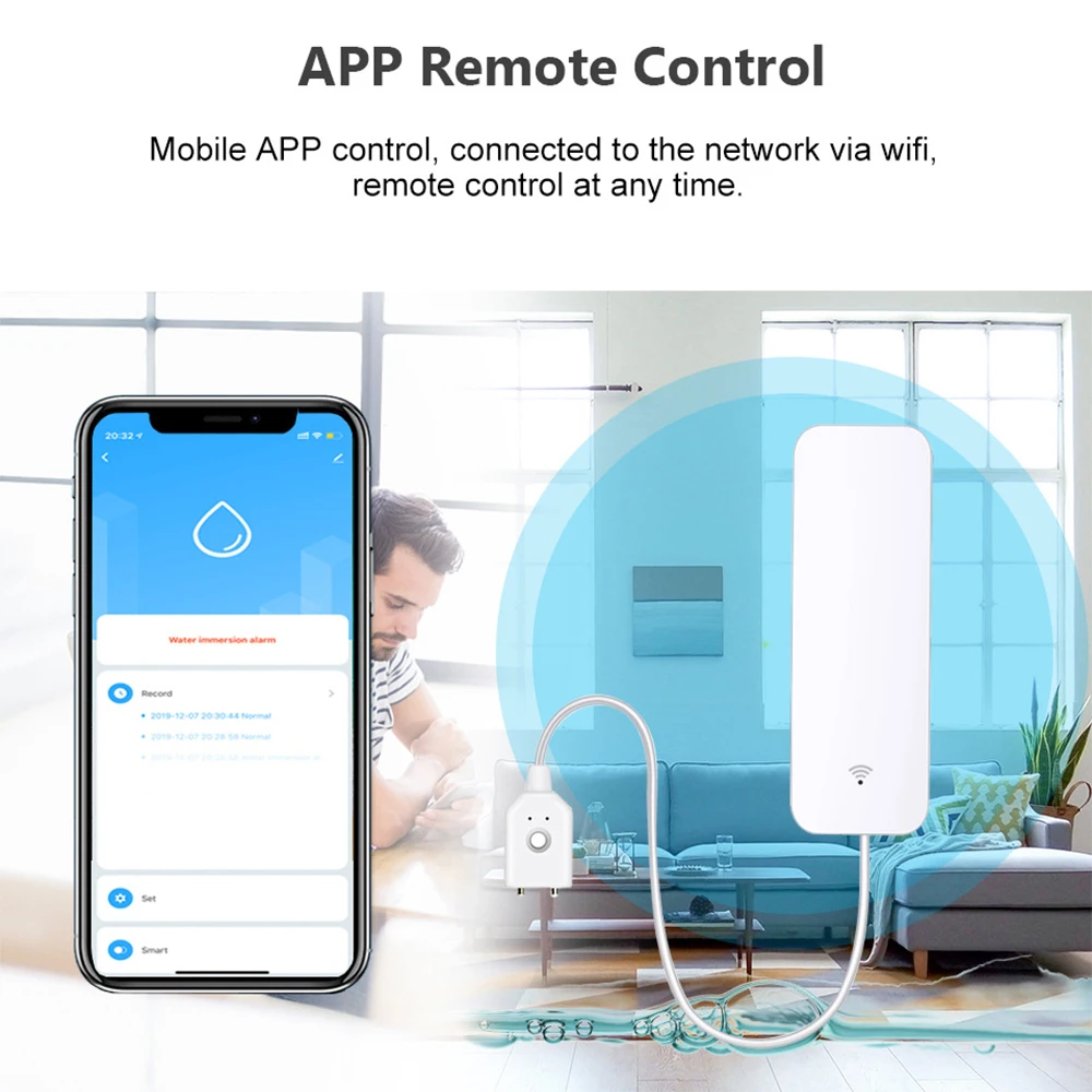 Tuya WiFi Zigbee Water Sensor  - Wifi Water Leak Detector recension och pris
