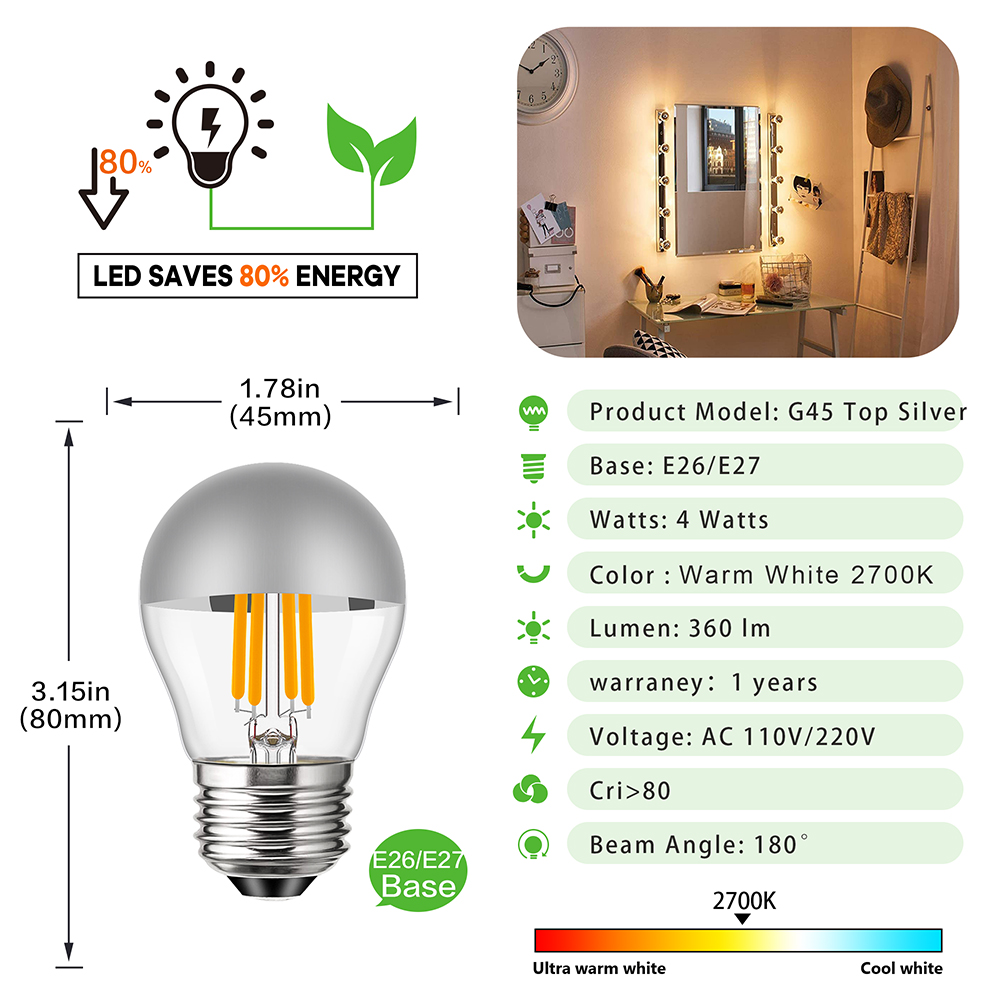 G45 Edison LED Night Bulb E12  - Smart Home Retrofit recension och pris