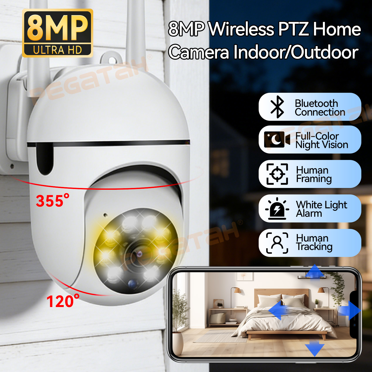 8MP 2.4G Wifi IP CCTV Camera C - Smart Home Windows App recension och pris