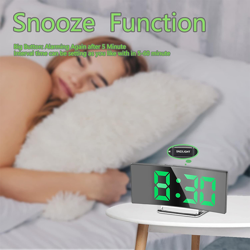 LED Digital Alarm Clock Curved - Smart Home Retrofit recension och pris