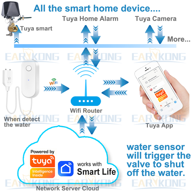 Tuya WiFi Smart Water Leak Sen - Wifi Water Leak Detector recension och pris