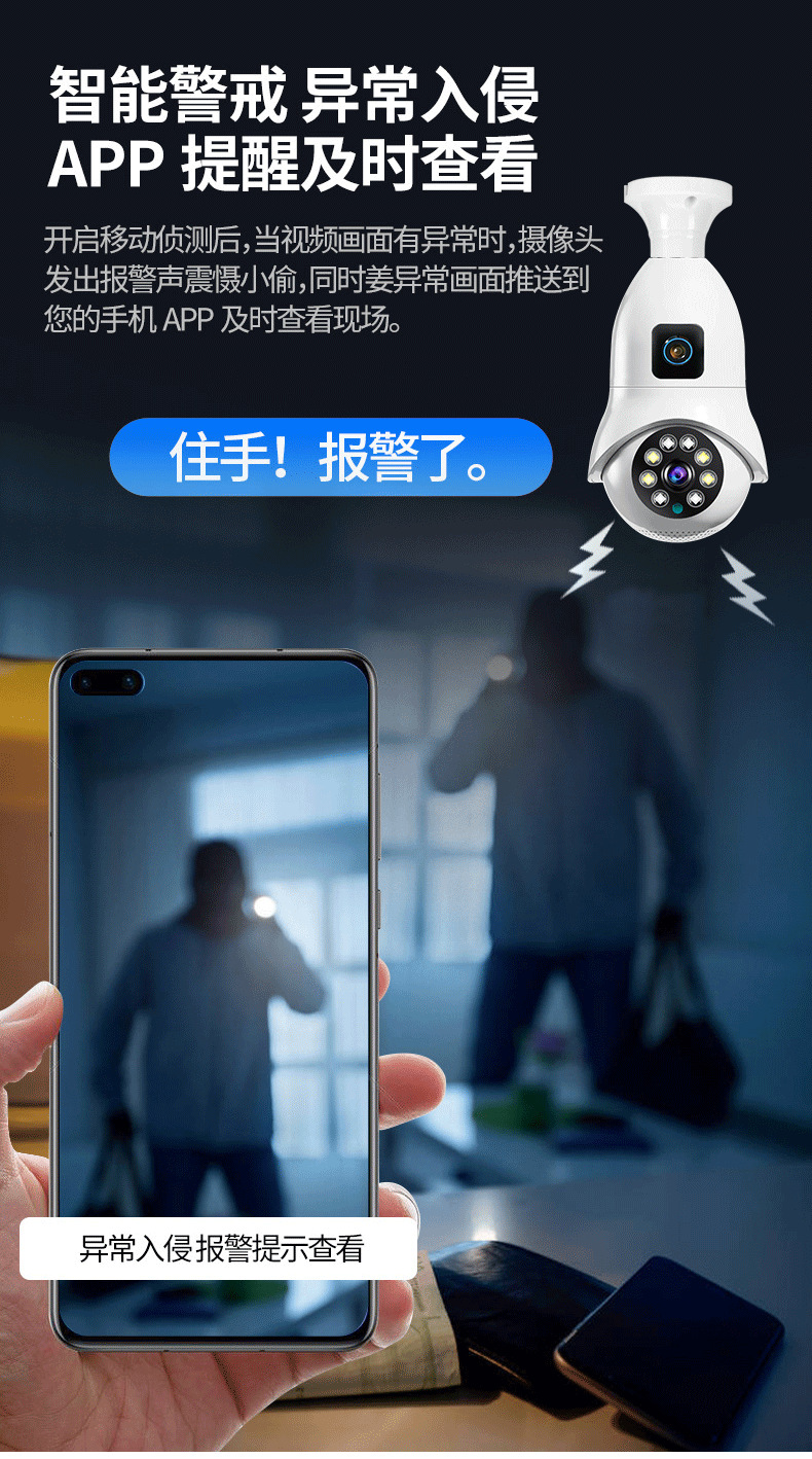 4MP UHD V380 APP Dual Lens E27 - Smart Home Windows App recension och pris